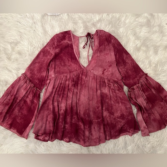 Pink Lily Beautiful Pink Tye Dye Blouse - Picture 7 of 8